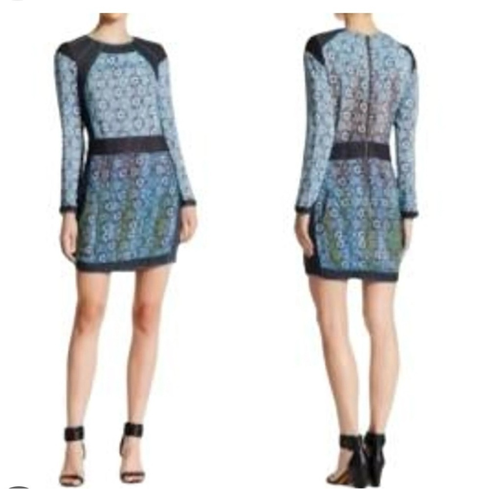 Blue Patterned Mini Dress